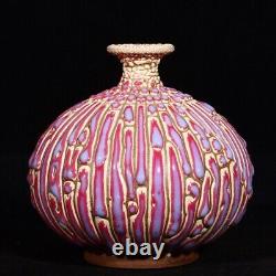 4.5 Old Antique Chinese Porcelain Song dynasty red glaze Fambe Apple Vase