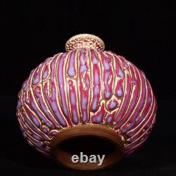 4.5 Old Antique Chinese Porcelain Song dynasty red glaze Fambe Apple Vase