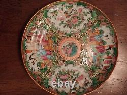4 UNMARKED Antique Chinese Export Porcelain Famille Rose Medallion 6 Plates