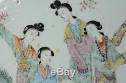 42cm Large Antique Chinese Porcelain Bowl Basin Beautiful Women in Garden Qing