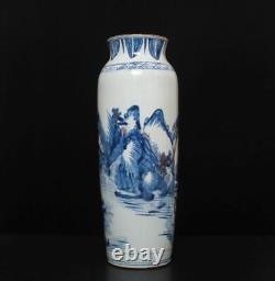 43CM Antique Chinese Blue & White Porcelain Vase with landscape
