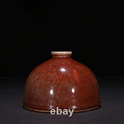 5.5 Chinese Old Antique porcelain qing dynasty kangxi mark red glaze Fambe Vase