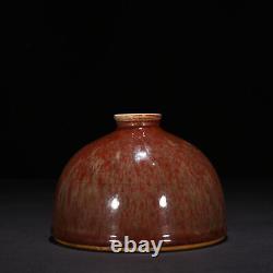 5.5 Chinese Old Antique porcelain qing dynasty kangxi mark red glaze Fambe Vase