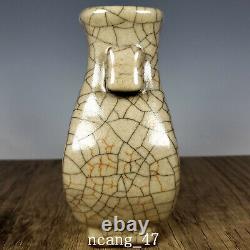 5.8 Old Chinese Porcelain song dynasty ge kiln White Ice crack double ear Vase