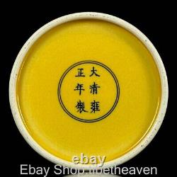 6.2 Yongzheng Marked Old China Wucai Porcelain Crane Pen Container Brush Pot