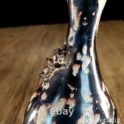 6.4 Chinese Porcelain song dynasty jizhou kiln A pair Black speckle dragon Vase