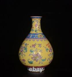 6.6 Antique Qing Dynasty porcelain Qianlong Enamel Floral pattern a pair bottle