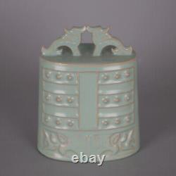 6.7 Old Antique Chinese Porcelain Song dynasty ru kiln cyan double dragon Vase