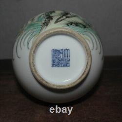 6.88 Chinese Porcelain Qing Qianlong Famille Rose Flowers Grasses Insect Vase