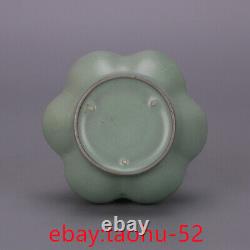 6Antique Chinese porcelain Song Ru kiln pink blue glazed dragon double ear vase