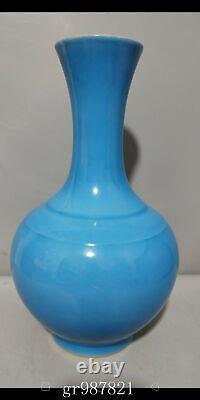 7.1 Chinese Old Antique Porcelain qing dynasty yongzheng mark blue glaze Vase