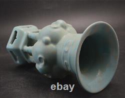 7.1 Chinese Old Porcelain Song dynasty ru kiln cyan Ice crack three sheep Vase