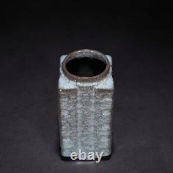7.1 Chinese Porcelain song dynasty guan kiln cyan glaze Ice crack Square Vase