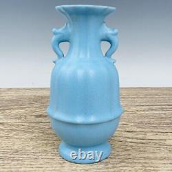 7.1 Chinese Porcelain song dynasty ru kiln QingLiangSi mark Blue Ice crack Vase