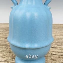 7.1 Chinese Porcelain song dynasty ru kiln QingLiangSi mark Blue Ice crack Vase