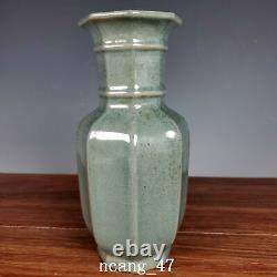 7.4 Old Chinese Porcelain Song dynasty ru kiln QingLiangSi cyan eight edge Vase