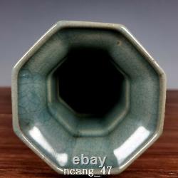 7.4 Old Chinese Porcelain Song dynasty ru kiln QingLiangSi cyan eight edge Vase