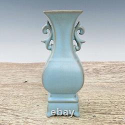 7.4Chinese Old Porcelain Song Dynasty Ru Kiln Double eared vase