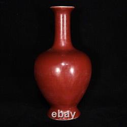 7.5 Antique Chinese Porcelain ming dynasty chenghua mark A pair red glaze Vase