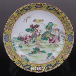 7.6 Collect Chinese Qing Famille Rose Porcelain Ancient Figure Stories Plate