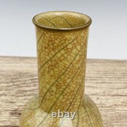 7.7 Antique Chinese Porcelain Song dynasty ge kiln Yellow glaze Ice crack Vase