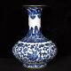 7.7 Antique Qing Dynasty Porcelain Qianlong Mark Blue White Flowers Plants Vase