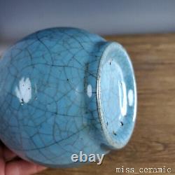 7.8 Antique Chinese Porcelain song dynasty ru kiln Blue glaze Ice crack Vase