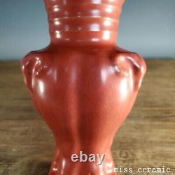 7 Chinese Porcelain song dynasty SongHuiZong mark ru kiln red three sheep Vase