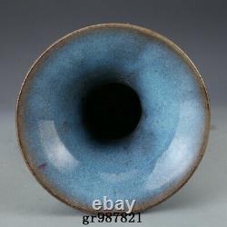 8.1 Chinese Old Antique Porcelain Song dynasty jun kiln blue glaze Fambe Vase