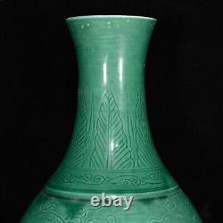 8.1 Chinese Old Antique Porcelain qing dynasty Green glaze flower Vase