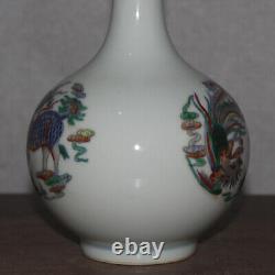 8.26 Chinese Porcelain Qing Yongzheng Contending Colors Kylin Kilin Vase