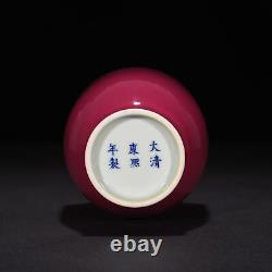 8.3 China old qing dynasty Porcelain kangxi mark Carmine glaze Long neck vase