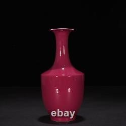 8.3 China old qing dynasty Porcelain kangxi mark Carmine glaze Long neck vase