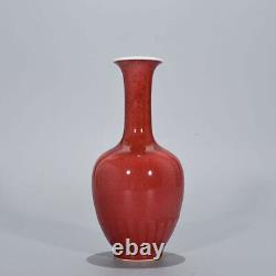 8.3 Chinese Old Antique porcelain qing dynasty kangxi mark red glaze Vase