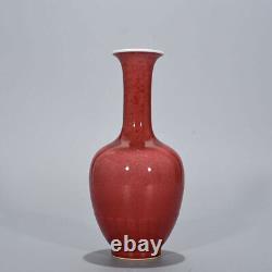 8.3 Chinese Old Antique porcelain qing dynasty kangxi mark red glaze Vase