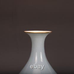 8.3 Collection Chinese Qing Porcelain Sky Blue Glaze Flower Vase