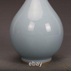 8.3 Collection Chinese Qing Porcelain Sky Blue Glaze Flower Vase