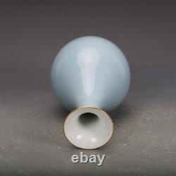 8.3 Collection Chinese Qing Porcelain Sky Blue Glaze Flower Vase