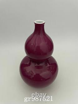 8.3 Old Antique Chinese Porcelain Qing dynasty kangxi mark red glaze gourd Vase