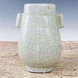 8.3Chinese Old Porcelain Song Dynasty Guan Kiln Ear Bottle