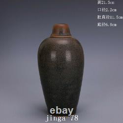 8.5 Antique Chinese Porcelain song dynasty jian kiln Tea dust glaze Pulm Vase