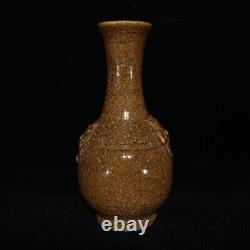 8.5 Chinese Antique Porcelain Song dynasty zijin glaze beast ear Ice crack Vase
