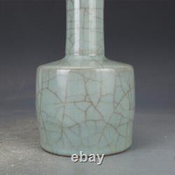 8.5 Collect Chinese Song Porcelain Guan Kiln Lavender Grey Glaze Flower Vase