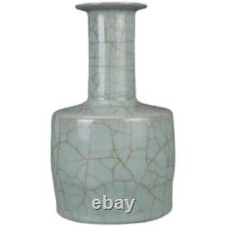 8.5 Collect Chinese Song Porcelain Guan Kiln Lavender Grey Glaze Flower Vase