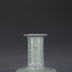 8.5 Collect Chinese Song Porcelain Guan Kiln Lavender Grey Glaze Flower Vase