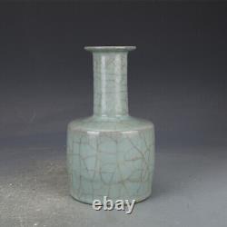 8.5 Collect Chinese Song Porcelain Guan Kiln Lavender Grey Glaze Flower Vase