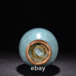 8.5 Old Antique song dynasty Porcelain jun kiln Blue glaze Fambe Four ears vase