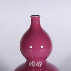 8.6 Antique old Chinese porcelain Qing dynasty kangxi mark red glaze gourd vase