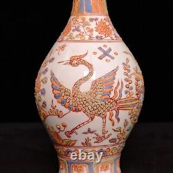 8.6 china ming dynasty chenghua mark luminous porcelain flower peacock bottle