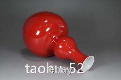 8.6Treasure Chinese Porcelain Qing Yongzheng Ruby Red Glazed Gourd Bottle